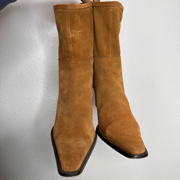 Zara Brown suede heel boots - Picture 4 of 6